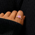 Exclusive Loving Heart In Sterling Silver Ring — Platinum — Back View