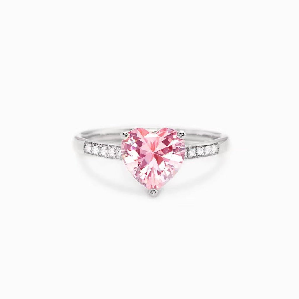 Exclusive Loving Heart In Sterling Silver Ring — Platinum — Detail View