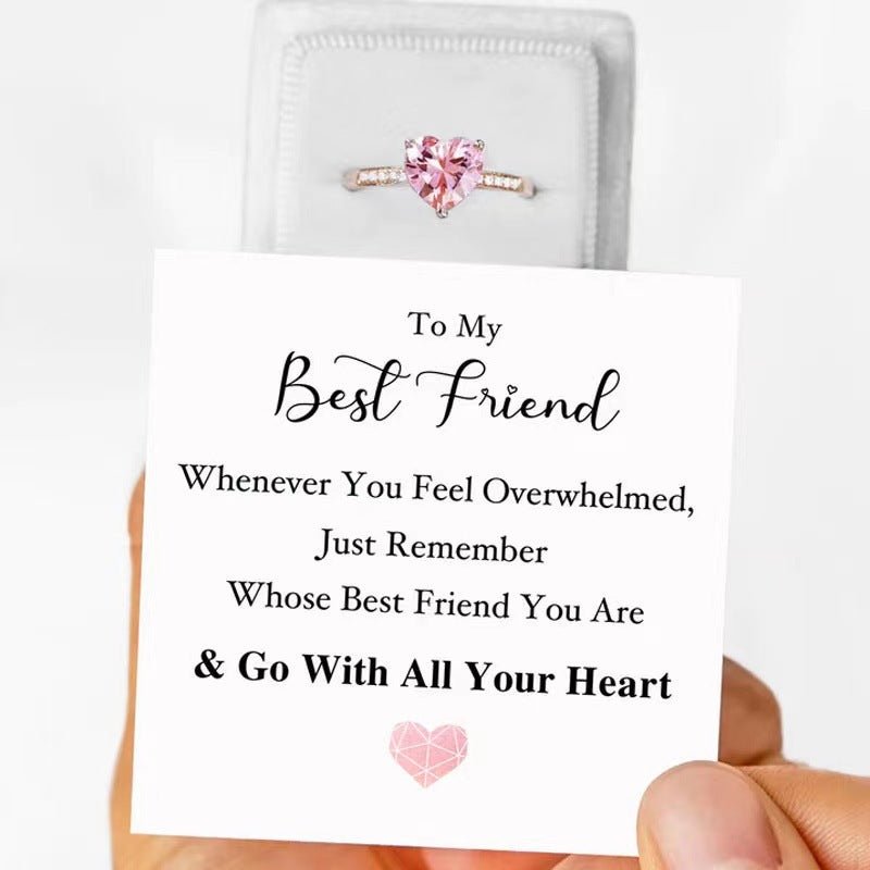Exclusive Loving Heart In Sterling Silver Ring — Platinum — Top View