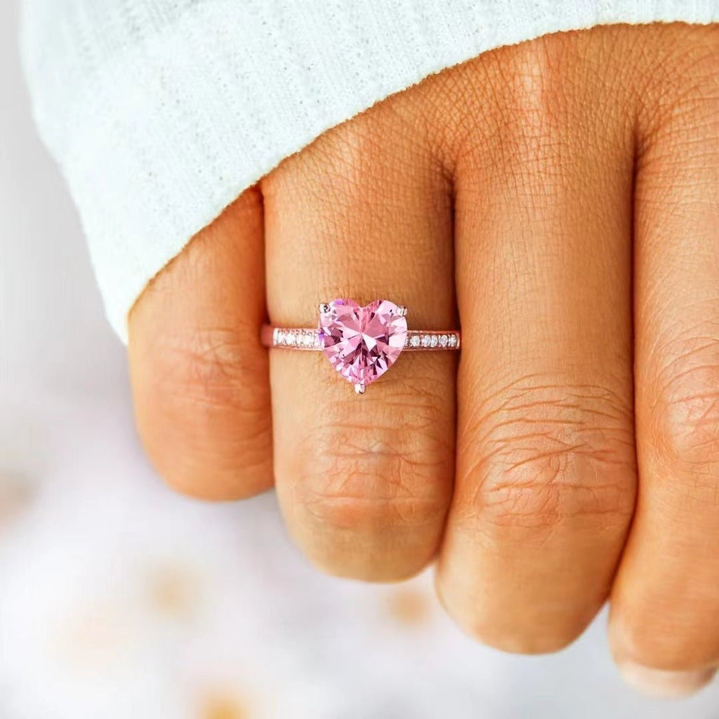 Exclusive Loving Heart In Sterling Silver Ring — Platinum — Front View