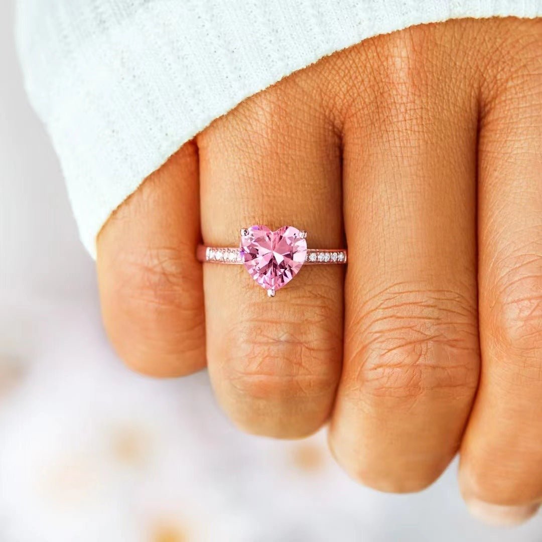 Exclusive Loving Heart In Sterling Silver Ring — Platinum — Front View