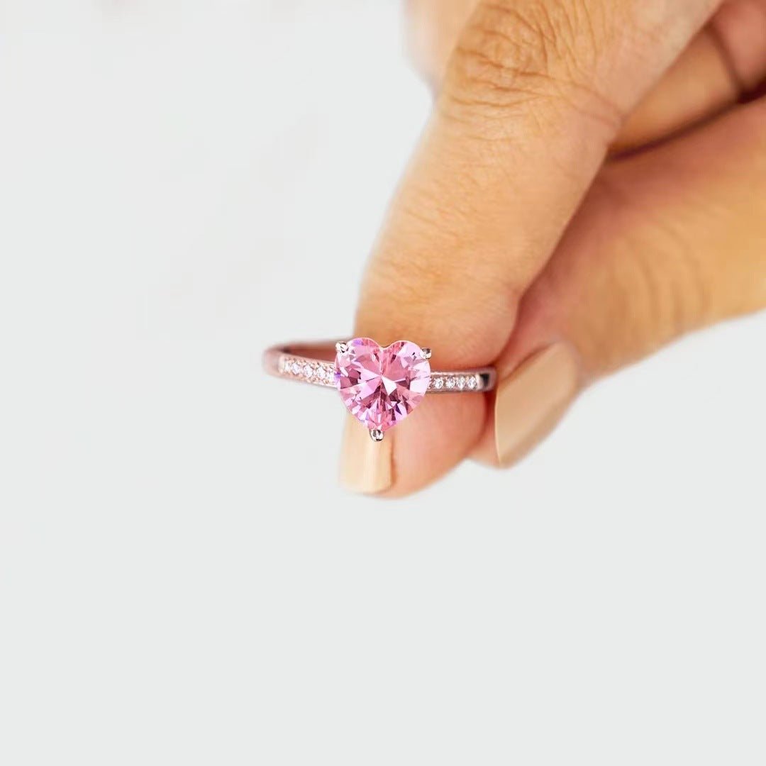 Exclusive Loving Heart In Sterling Silver Ring — Platinum — Side View