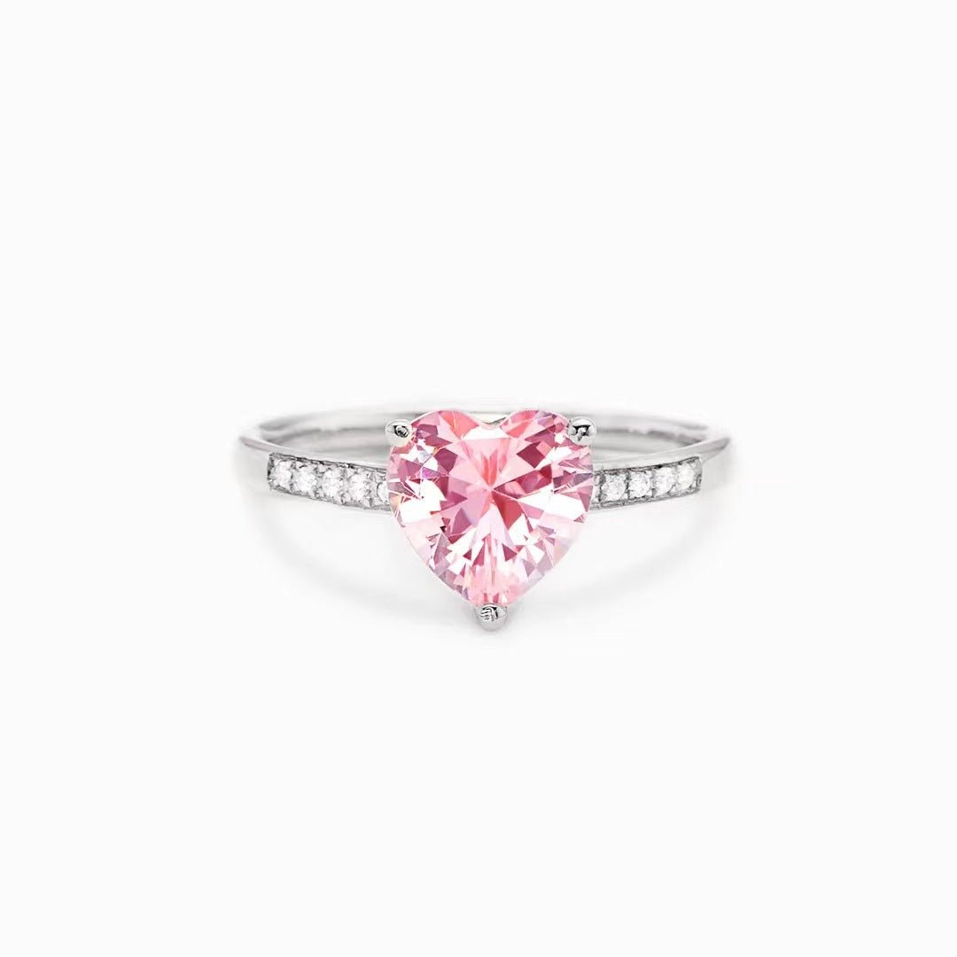 Exclusive Loving Heart In Sterling Silver Ring — Platinum — Lifestyle View