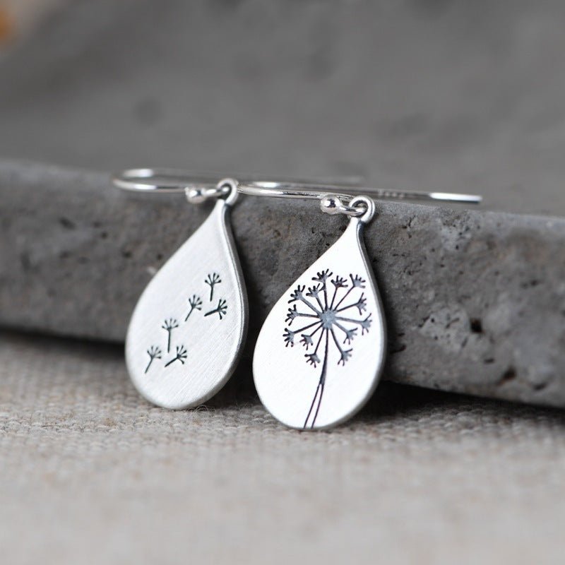 Exclusive Retro Women's Literary Simple Earrings — As shown — Back View