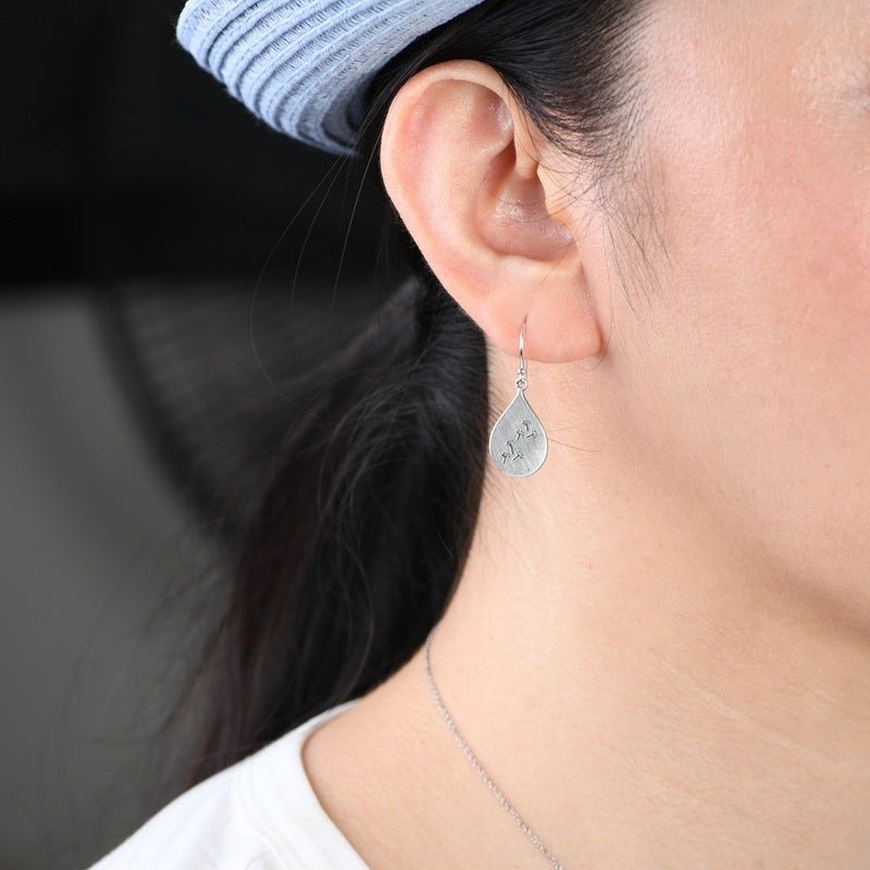 Exclusive Retro Women's Literary Simple Earrings — As shown — Front View