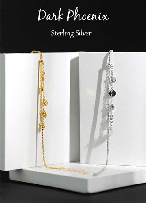 Exclusive S925 Sterling Silver Double Bracelet — Gold — Top View