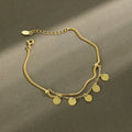 Exclusive S925 Sterling Silver Double Bracelet — Gold — Front View