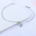Exclusive S925 Sterling Silver Leaf Bracelet — S925 — Front View