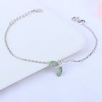 Exclusive S925 Sterling Silver Leaf Bracelet — S925 — Front View