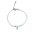 Exclusive S925 Sterling Silver Leaf Bracelet — S925 — Top View