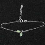 Exclusive S925 Sterling Silver Leaf Bracelet — S925 — Side View