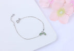 Exclusive S925 Sterling Silver Leaf Bracelet — S925 — Lifestyle View
