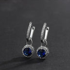 Exclusive S925 Sterling Silver Zircon Earrings — Silver — Back View