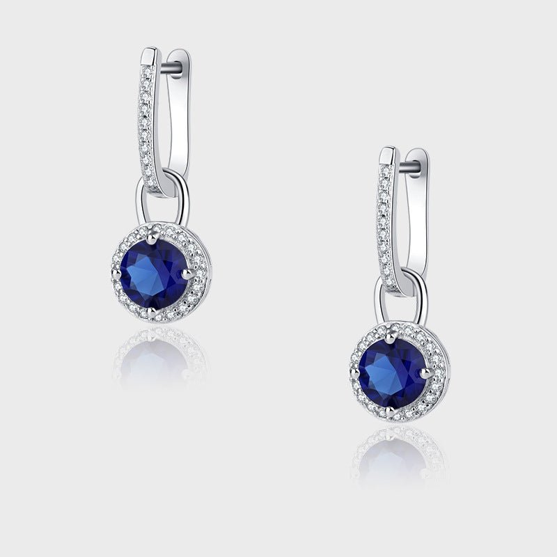 Exclusive S925 Sterling Silver Zircon Earrings — Silver — Detail View