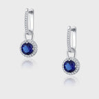 Exclusive S925 Sterling Silver Zircon Earrings — Silver — Detail View