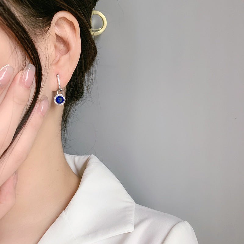 Exclusive S925 Sterling Silver Zircon Earrings — Silver — Side View