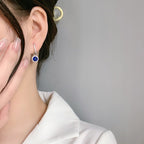 Exclusive S925 Sterling Silver Zircon Earrings — Silver — Side View