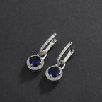 Exclusive S925 Sterling Silver Zircon Earrings — Silver — Top View