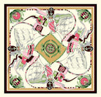 Exclusive Sailing Print Emulation Silk Scarf Fashion Shawl — 1color — Size 90CM — Detail View