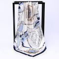 Exclusive Sailing Print Emulation Silk Scarf Fashion Shawl — 1color — Size 90CM — Front View