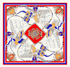 Exclusive Sailing Print Emulation Silk Scarf Fashion Shawl — 1color — Size 90CM — Lifestyle View