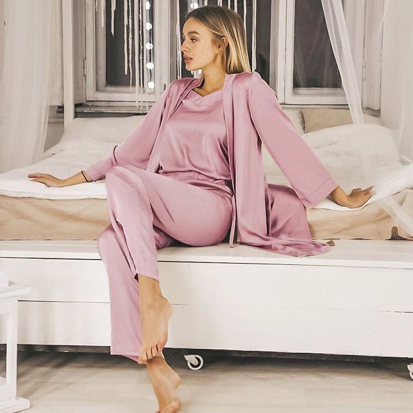 Exclusive Women Night Gown Pajamas — Pink — Size S — Front View
