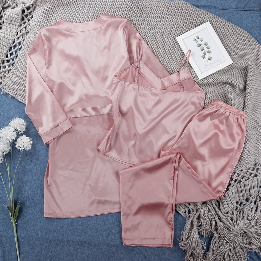 Exclusive Women Night Gown Pajamas — Pink — Size S — Back View