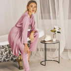 Exclusive Women Night Gown Pajamas — Pink — Size S — Side View