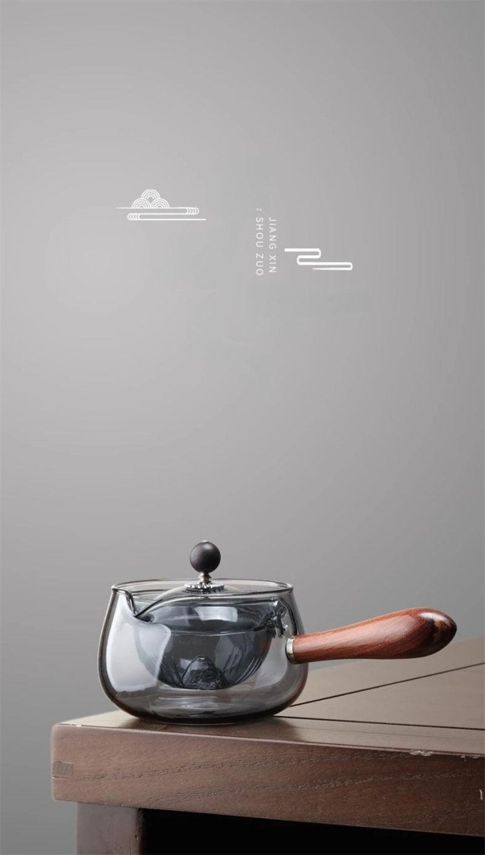 Exclusive Semi-automatic Rotary Heat-resistant Glass Teapot — Grey — Alternate View 19