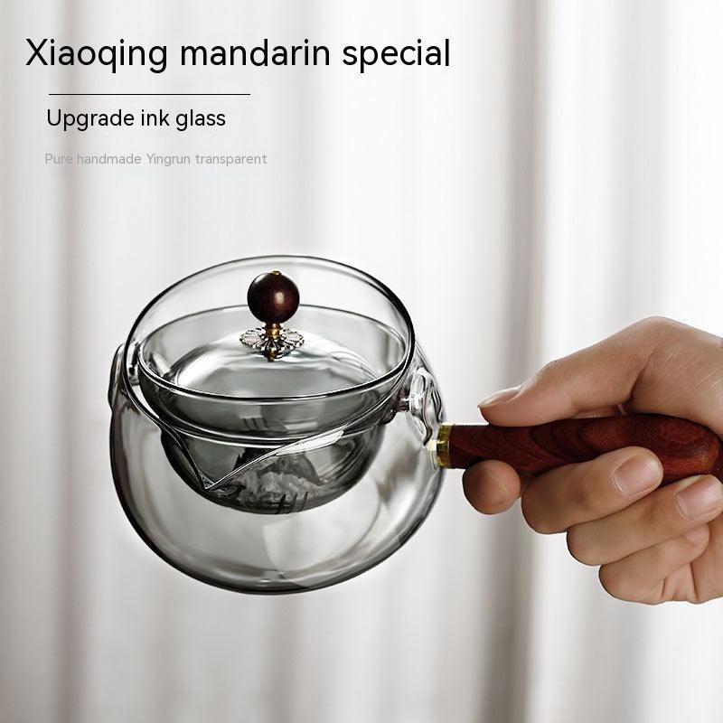 Exclusive Semi-automatic Rotary Heat-resistant Glass Teapot — Grey — Alternate View 8