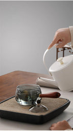 Exclusive Semi-automatic Rotary Heat-resistant Glass Teapot — Grey — Alternate View 18