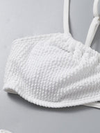 Exclusive Sexy Adjustable Bikini | Customizable Fit & Bold Style — White — Size L — Detail View