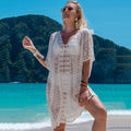 Exclusive Sexy Lace Loose Short Swimsuit — White — Size One size — Front View