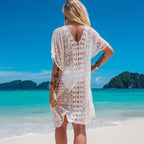 Exclusive Sexy Lace Loose Short Swimsuit — White — Size One size — Side View