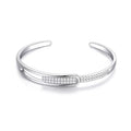 Exclusive Full Diamond Korean Fashion Bracelet — White Gold Color — Size 925 Silver — Front View