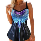 Exclusive Stylish Polyester Women's Swimwear — Picture Color — Size 2XL — Front View