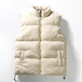 Exclusive Men's Stand Collar Padded Vest — Black — Size 2XL — Front View