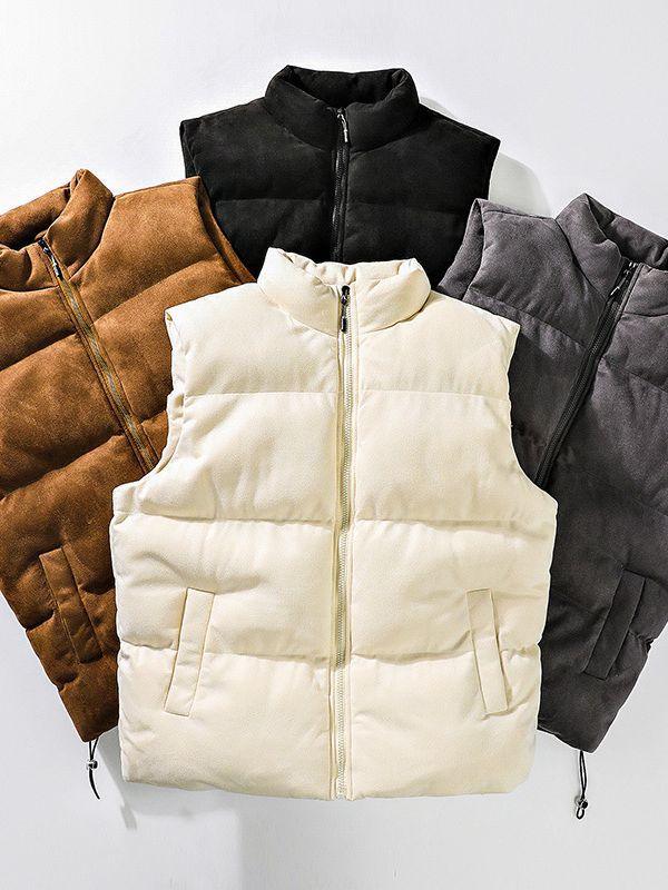 Exclusive Men's Stand Collar Padded Vest — Black — Size 2XL — Alternate View 9