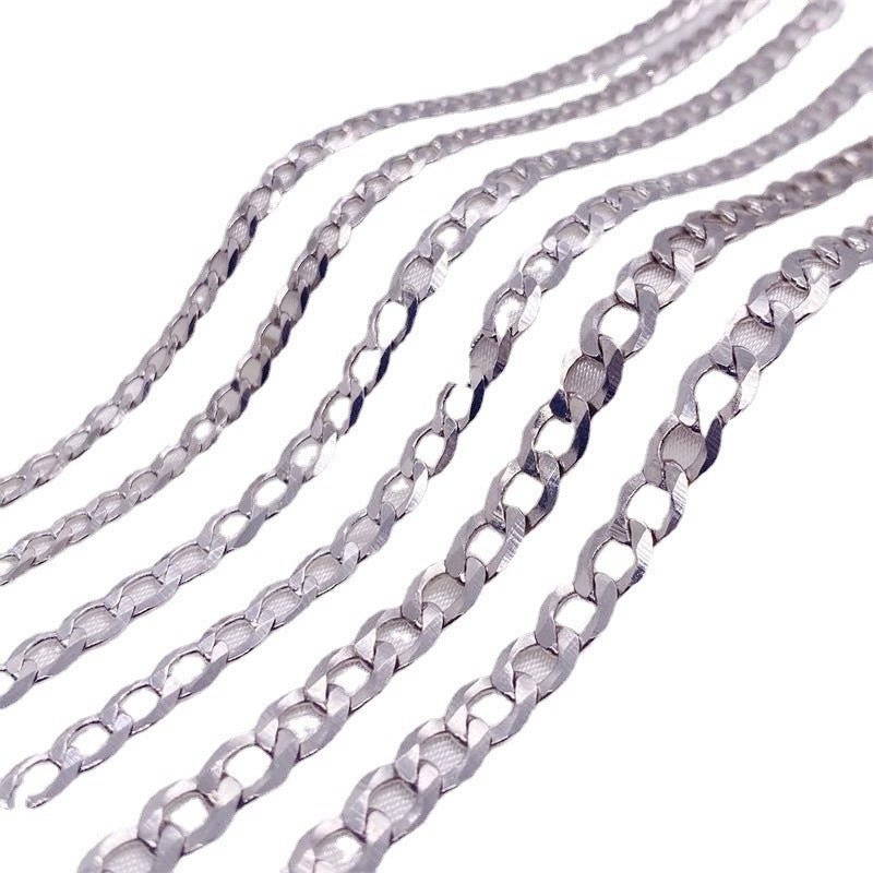 Exclusive Simple Trendy Men's Curb Necklace — 3mm45cm — Size 925 Silver — Lifestyle View