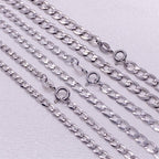 Exclusive Simple Trendy Men's Curb Necklace — 3mm45cm — Size 925 Silver — Alternate View 11
