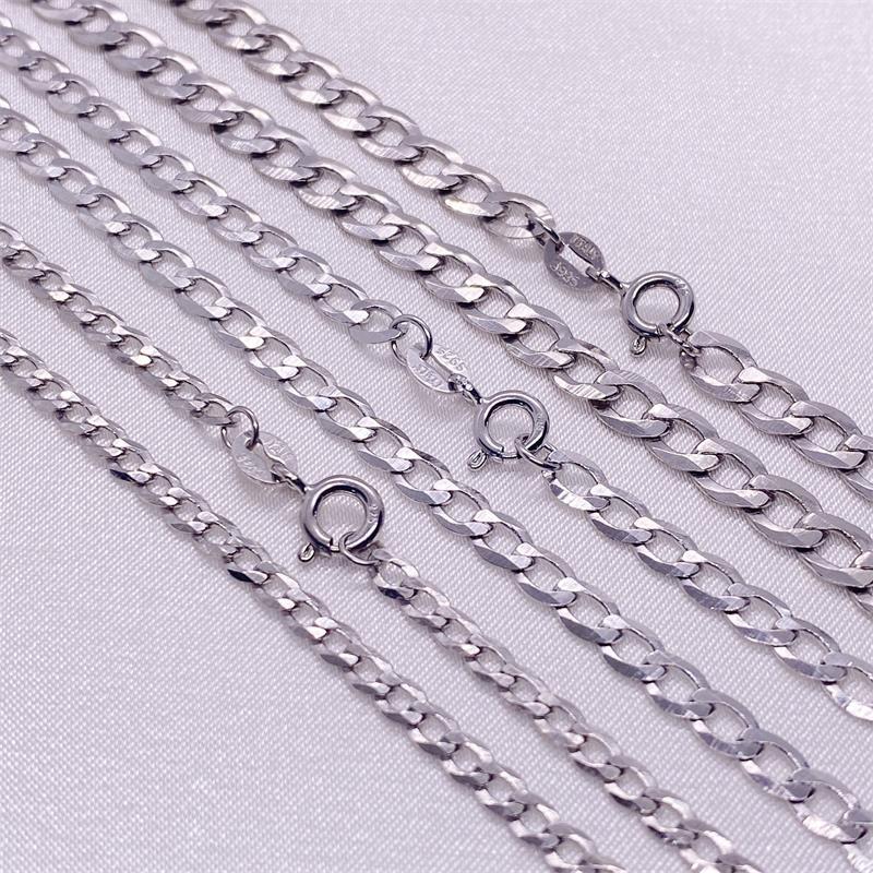 Exclusive Simple Trendy Men's Curb Necklace — 3mm45cm — Size 925 Silver — Alternate View 11