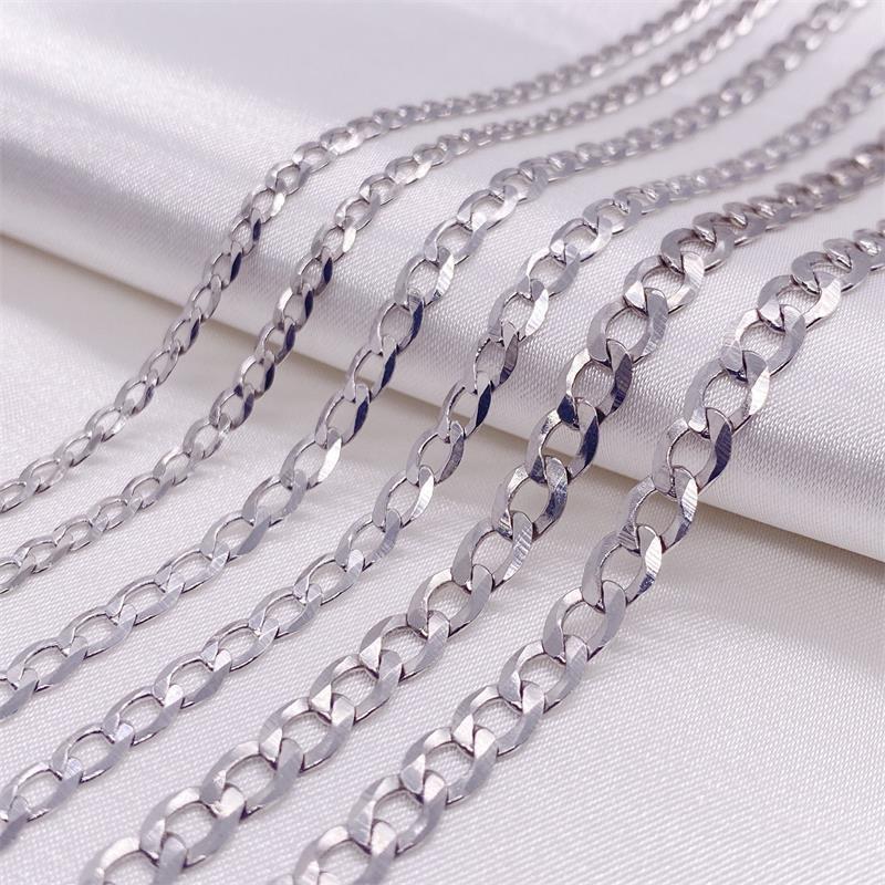 Exclusive Simple Trendy Men's Curb Necklace — 3mm45cm — Size 925 Silver — Alternate View 10