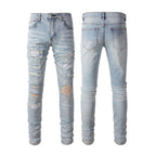 Exclusive Slim Fit All-matching Stretch Feet Pants — Light Color — Size 28 — Detail View