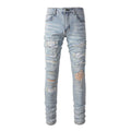 Exclusive Slim Fit All-matching Stretch Feet Pants — Light Color — Size 28 — Front View