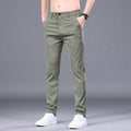 Exclusive Slim Fit Skinny Pants — Army Green — Size 28 — Front View