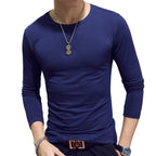 Exclusive Slim-Fit Solid Color Round Neck Pullover Men's — Black A — Size XL — Alternate View 14