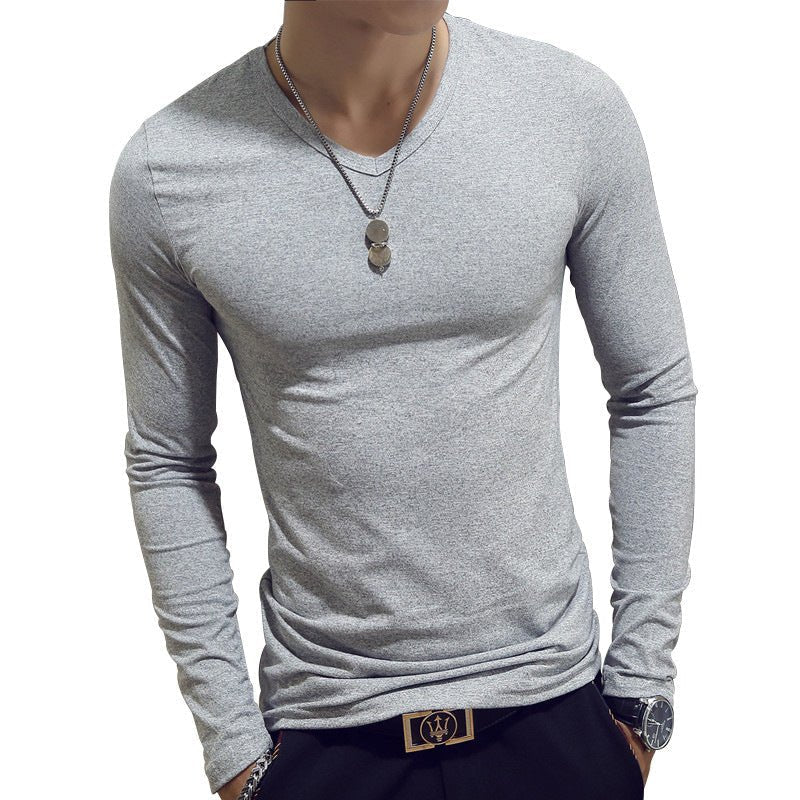 Exclusive Slim-Fit Solid Color Round Neck Pullover Men's — Black A — Size XL — Alternate View 8