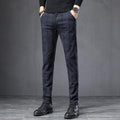 Exclusive Slim Straight Loose Men's Casual Pants — Black — Size 28 — Front View