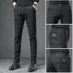 Exclusive Slim Straight Loose Men's Casual Pants — Black — Size 28 — Detail View