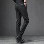 Exclusive Slim Straight Loose Men's Casual Pants — Black — Size 28 — Top View